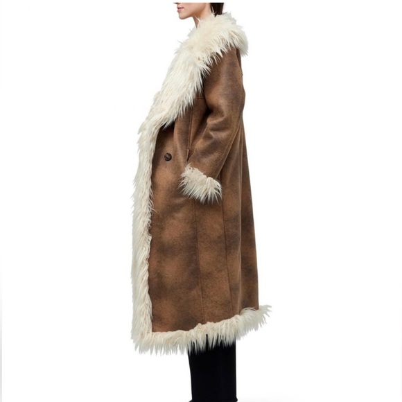 NWT Simon Miller - Jetz Coat in Natural Brown with Long Hair - Picture 3 of 8